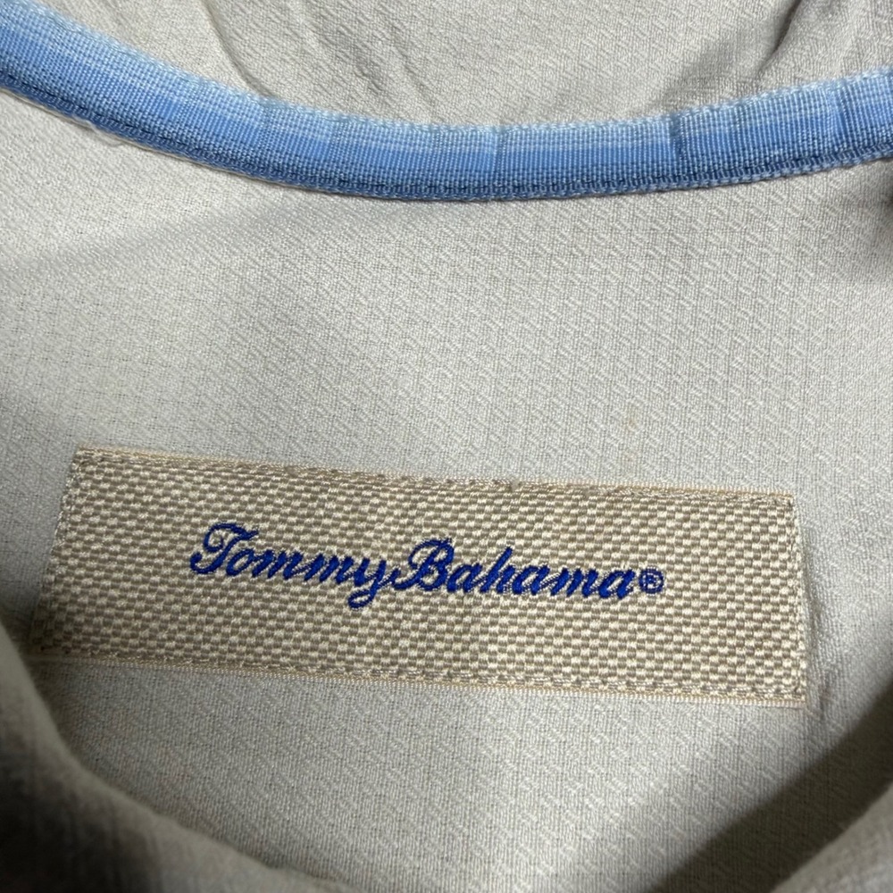 Tommy Bahama Mens 2XB Ivory Silk Cotton Marlin Tropical Hawaiian Fish Shirt Read - Picture 3 of 7